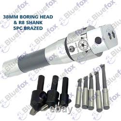 1.5/38mm Boring Head R8 Shank 8MM Carbide Boring Bar 5Pcs Set For Milling