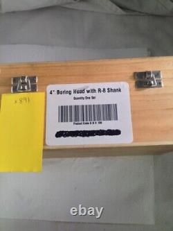 1 NEW 4'' PRECISION ADJUSTABLE BORING HEAD WITH R8 SHANK w. 1 hole (X891)