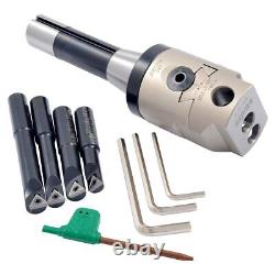 1001-0201 Indexable Tool Set 2 Boring Head R8 Shank 4 Boring Bars