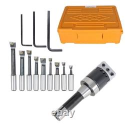 12Pcs 3/4 3 Boring Head With R8 Shank and Carbide Boring Bar Set For Milling