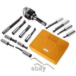 12x 3/4 Boring Bars+R8 Shank+3 Boring Head+3x Allen Wrenches Kit Combo Milling