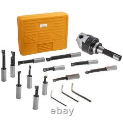 12x 3/4 Boring Bars+R8 Shank+3 Boring Head+3x Allen Wrenches Kit Combo Milling