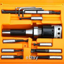 14Pcs Boring Head 1/2 Boring Bar 2 Boring Head R8-F1 Shank Holder Drill Bits