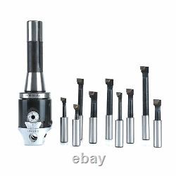 14Pcs Boring Head 1/2 Boring Bar 2 Boring Head R8-F1 Shank Holder Drill Bits