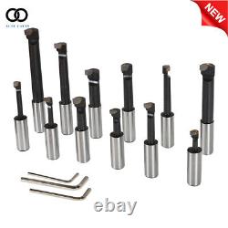 1PC 3 Boring Head With R8 Shank and 12Pcs 3/4 Carbide Boring Bar Set