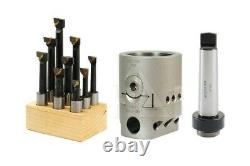 2 Boring Head + 2MT Morse Taper Tang Type Shank +9Pcs 1/2 C6 Boring Bar Set #