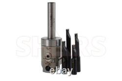 2 Boring Head + 3/4 Shank +4pc 1/2 Indexable Boring Bar Set TCMT #