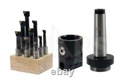 2 Boring Head +3MT Morse Taper Drawbar Shank +9Pcs 1/2 C6 Boring Bar Set #