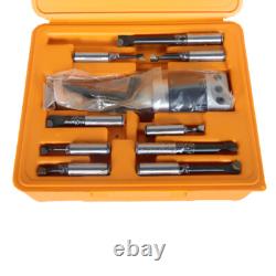 2 Boring Head R8 Shank 9Pcs 1/2 Carbide Boring Bar Set For Milling