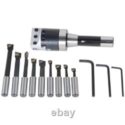 2 Boring Head R8 Shank 9Pcs 1/2 Carbide Boring Bar Set For Milling