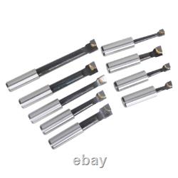 2 Boring Head R8 Shank 9Pcs 1/2 Carbide Boring Bar Set For Milling