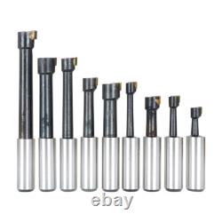 2 Boring Head R8 Shank 9Pcs 1/2 Carbide Boring Bar Set For Milling
