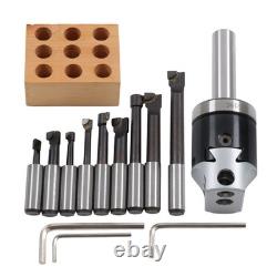 2 Boring Head Set with 3/4 Shank and 9 Pack 1/2 C6 Boring Bar Kit