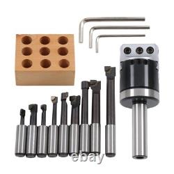 2 Boring Head Set with 3/4 Shank and 9 Pack 1/2 C6 Boring Bar Kit