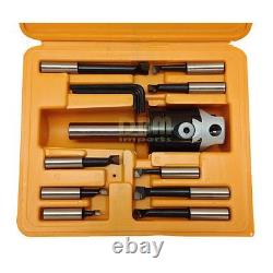 2 Boring Head Straight Shank And 9 Pc 1/2 Boring Bar Set