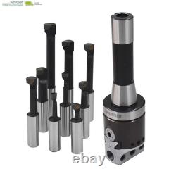 2In Boring Head Set, 9-Pack Carbide Boring Bar Set, R8 Shank 1/2In Milling Milli