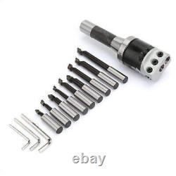 2Inch Boring Head R8 Shank Holder Boring Head Set with 1/2 Inch Boring Bars 13