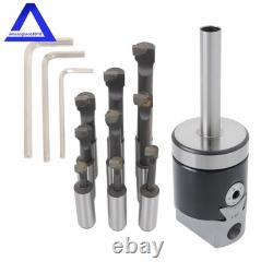2Inch Boring Head with 1/2 Straight Shank and 9 Pack 1/2 C6 Boring Bar Set