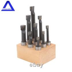 2Inch Boring Head with 1/2 Straight Shank and 9 Pack 1/2 C6 Boring Bar Set