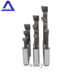 2Inch Boring Head with 1/2 Straight Shank and 9 Pack 1/2 C6 Boring Bar Set