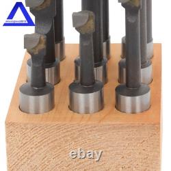 2Inch Boring Head with 1/2 Straight Shank and 9 Pack 1/2 C6 Boring Bar Set