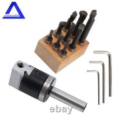2Inch Boring Head with 3/4 Straight Shank and 9 Pack 1/2 C6 Boring Bar Set