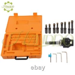 3 Boring Head R8 Shank 1-1/2-18 Thread + 8Pcs Indexable 3/4 Boring Bar Set