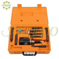 3 Boring Head R8 Shank 1-1/2-18 Thread + 8Pcs Indexable 3/4 Boring Bar Set