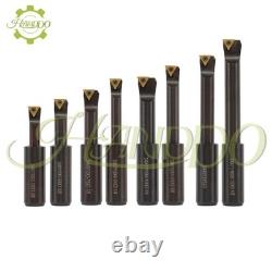 3 Boring Head R8 Shank 1-1/2-18 Thread + 8Pcs Indexable 3/4 Boring Bar Set