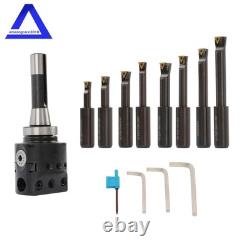 3 Boring Head R8 Shank 1-1/2-18 Threads for Boring + 8 pcs 3/4 Boring Bar Set