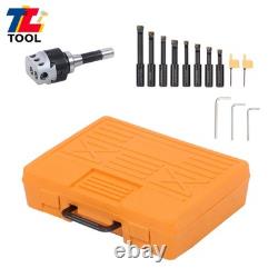 3 Boring Head R8 Shank + 10Pcs Carbide Tipped 3/4 Boring Bar Set End Mills