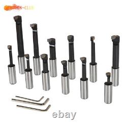 3 Boring Head R8 Shank 12Pcs 3/4 Carbide Boring Bar Set For Milling US