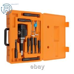 3 Boring Head R8 Shank 3Inch Body Dia Threaded + 8 pcs 3/4 Boring Bar Set