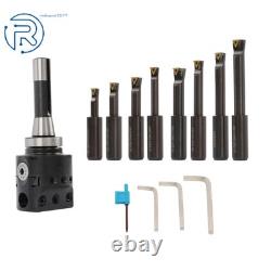 3 Boring Head R8 Shank 3Inch Body Dia Threaded + 8 pcs 3/4 Boring Bar Set