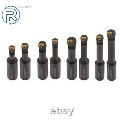 3 Boring Head R8 Shank 3Inch Body Dia Threaded + 8 pcs 3/4 Boring Bar Set