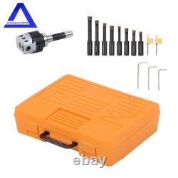 3 Boring Head R8 Shank 7/16×20UNF & 10 Pack Carbide Tipped 3/4 Boring Bar Set