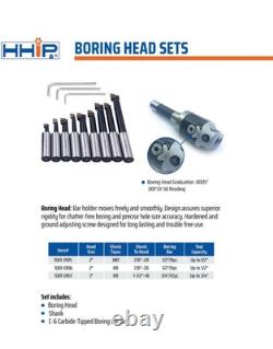3'' Boring Head R8 Shank With 12 Carbide Boring Bars