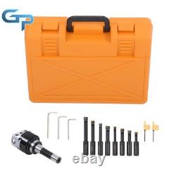 3 Boring Head R8 Shank and 10Pcs 3/4 Carbide Tipped Boring Bar Set End Mills