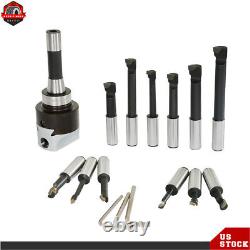 3 Boring Head With R8 Shank and 12Pack 3/4 Carbide Boring Bar Set For Milling