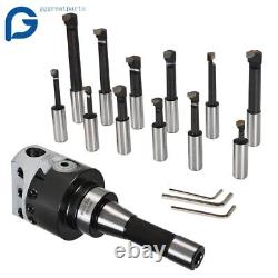 3 Boring Head With R8 Shank and 12Pcs 3/4 Carbide Boring Bar Set For Milling