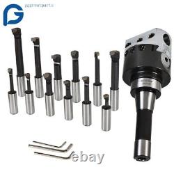 3 Boring Head With R8 Shank and 12Pcs 3/4 Carbide Boring Bar Set For Milling