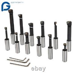 3 Boring Head With R8 Shank and 12Pcs 3/4 Carbide Boring Bar Set For Milling