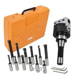 3 Boring Head With R8 Shank and 12Pcs 3/4 Carbide Boring Bar Set Milling New