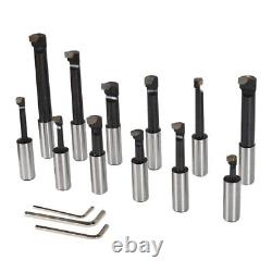 3 Boring Head With R8 Shank and 12Pcs 3/4 Carbide Boring Bar Set Milling New