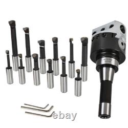 3 Boring Head With R8 Shank and 12Pcs 3/4 Carbide Boring Bar Set Milling New