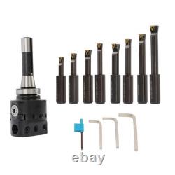 3 Boring head R8 Shank + 8pcs Indexable 3/4 Boring Bar Set TCMT