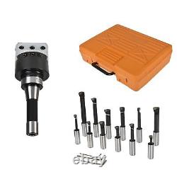 3 Inch Boring Head Set R8 Shank with 12Pcs 3/4 Inch Boring Bar Set 3Pcs Hex W