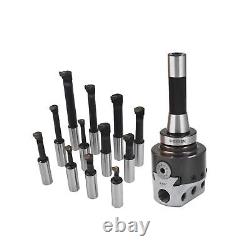 3 Inch Boring Head Set R8 Shank with 12Pcs 3/4 Inch Boring Bar Set 3Pcs Hex W