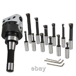 3'' Precision Boring Head With R8 Shank 12 Pcs 3/4 Carbide Boring Bars Set New