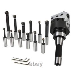 3In Boring Head R8 Shank 12-Pack 3/4In Carbide Boring Bar Set Milling